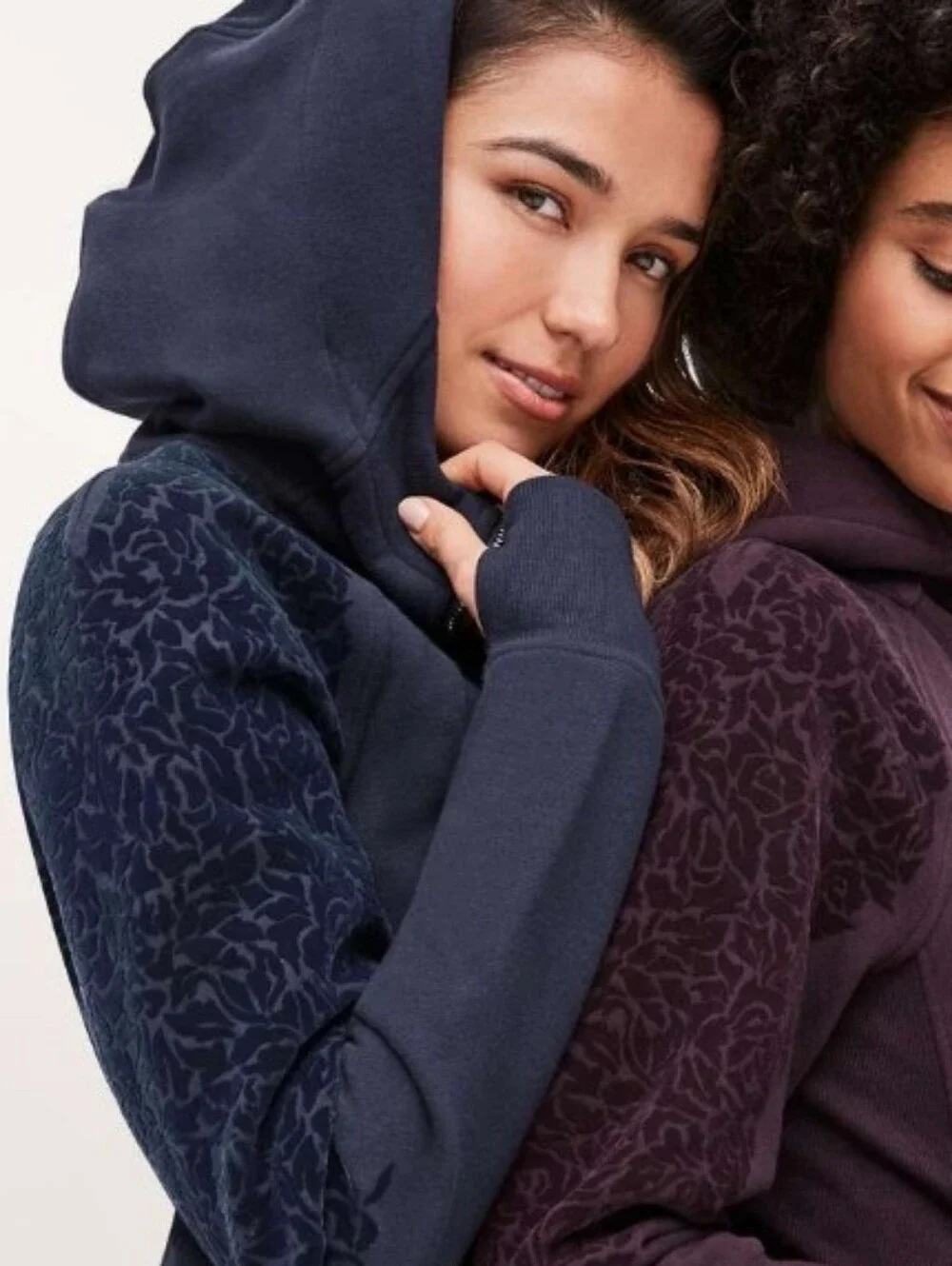 Lululemon Scuba Hoodie Light Cotton Fleece (Floral Flock) In Midnight Navy